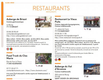 Brochure restaurants