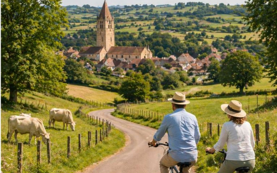 Balade vélo (générée avec IA) - Crédits photo : Généré par l'IA (ChatGPT)